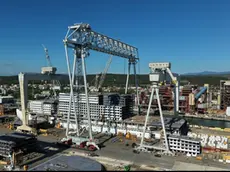 La gru dopo lo sbarco (Foto Fincantieri)