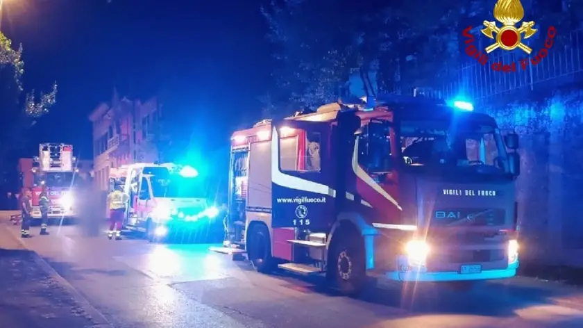 L'intervento dei vigili del fuoco a Gorizia