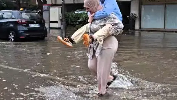 La pioggia a Grado Pineta