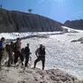 Quel che resta del ghiacciaio della Marmolada