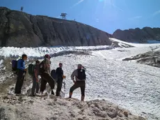 Quel che resta del ghiacciaio della Marmolada