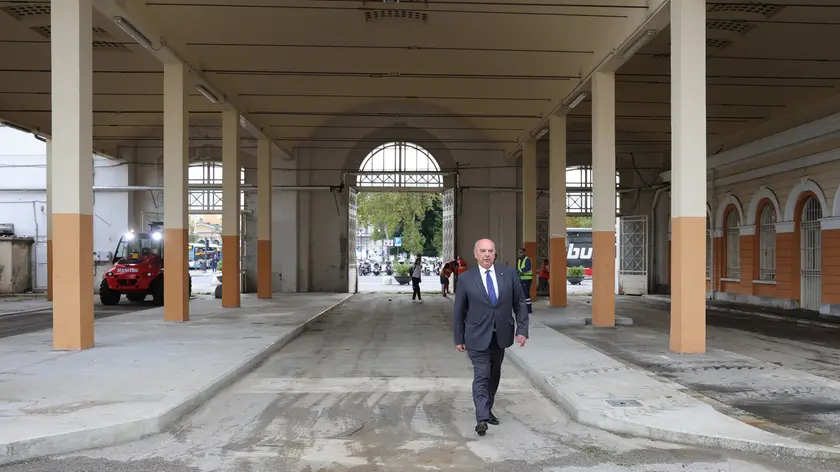 Il sindaco Dipiazza a Largo Santos in Porto Vecchio. Foto Lasorte