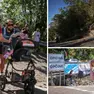 Atlete e atleti hanno affrontato la salita della Rampigada Santa ognuno a modo suo: in bici, con il passeggino e con una mortadella in spalla. Foto Andrea Lasorte