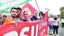 Una manifestazione dei lavoratori Electrolux di Susegana a difesa del posto di lavoro