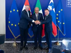 I ministri di Croazia, Italia e Slovenia al vertice di Villa Cattaneo (Petrussi/Brisotto)