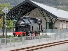Uno dei vecchi treni a vapore sul ponte di Salcano (fotoservizio Daniele Tibaldi)