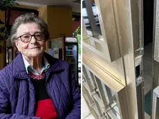 A sinistra Nives Pontel, a destra l’effrazione del portone
