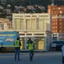 I lavori per gli stand Barcolana (fotoservizio Francesco Bruni)