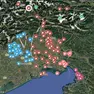 A sinistra uno dei distributori Eni sulla rete regionale con i prezzi aggiornati, a destra la mappa di tutti i distributori. Foto Lasorte