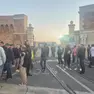 Gli operai fuori dallo stabilimento di Ancona dopo l'infortunio mortale