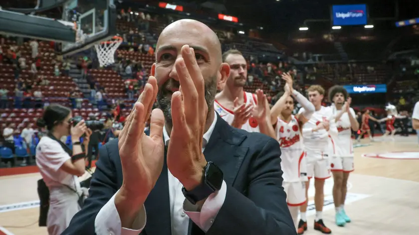 Il coach Francesco Taccetti al termine della gara di Milano (foto Ciamillo / Lasorte)