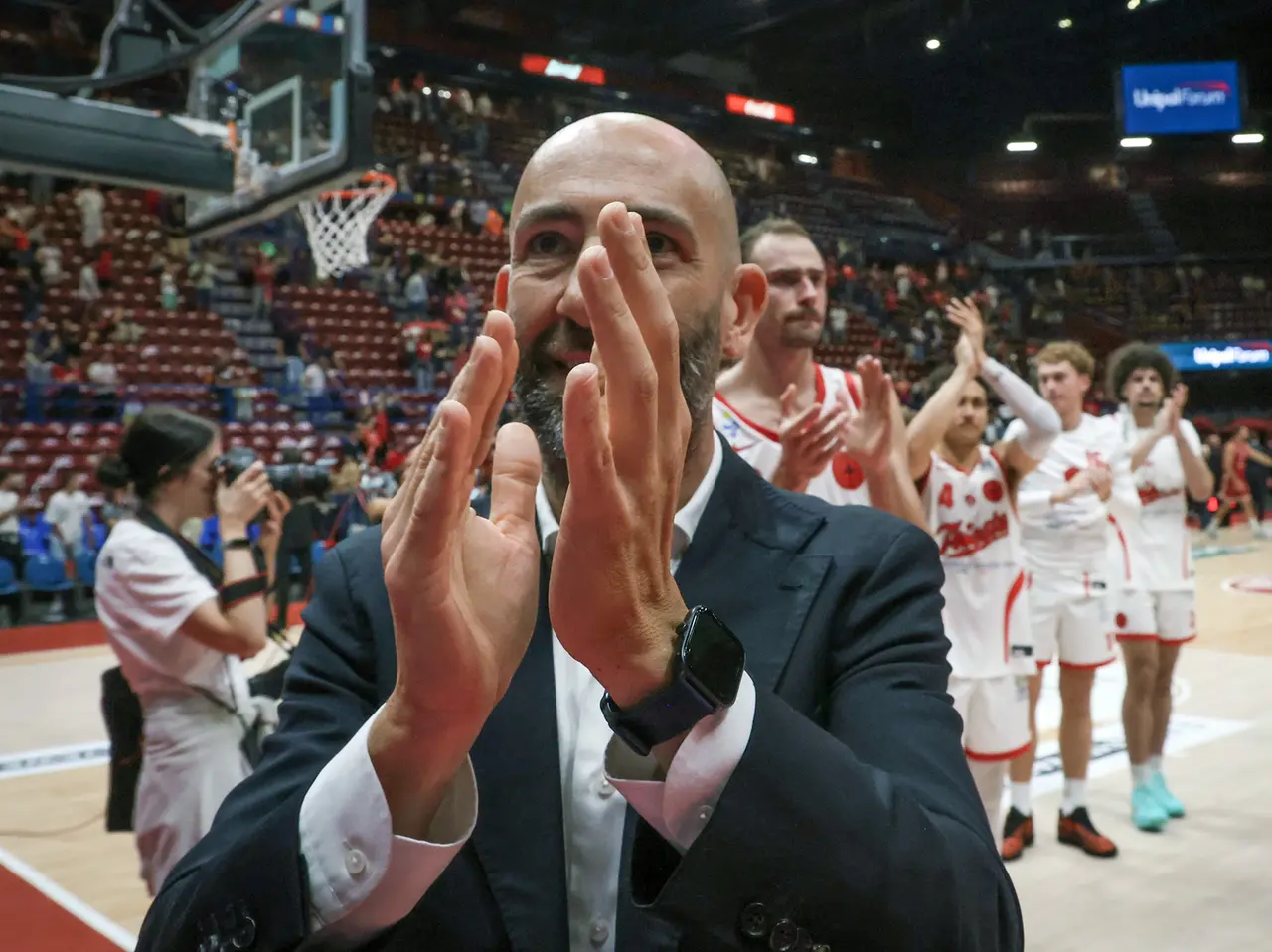 Il coach Francesco Taccetti al termine della gara di Milano (foto Ciamillo / Lasorte)