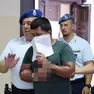 Usama Usama portato dalle guardie carcerarie in Tribunale, ora è detenuto a Sassari (Foto Lasorte)