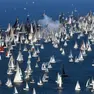 La partenza della Barcolana, edizione 2025, dal Faro della Vittoria (Foto Bruni)