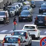 Le strisce pedonali in via Giulia (foto Andrea Lasorte)