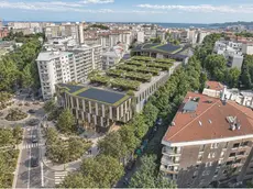 Il rendering del nuovo progetto di Conad per la riqualificazione del complesso