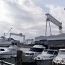 Le due gru Goliath: il cantiere edile temporaneo era propedeutico alla loro predisposizione nello stabilimento Fincantieri di Panzano Foto Katia Bonaventura