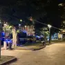 La piazza sgomberata mercoledì sera dopo i controlli