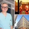 A sinistra Berndt Urlesberger, a destra i soccorsi e il condominio di via Crispi (archivio Lasorte)