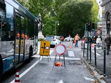 I lavori in via Rossetti e i disagi al traffico a Trieste (Foto Silvano)