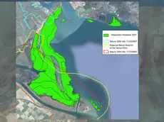 La mappa indica in verde l'estensione della nuova prateria