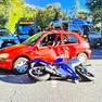 Le vetture dopo l'incidente