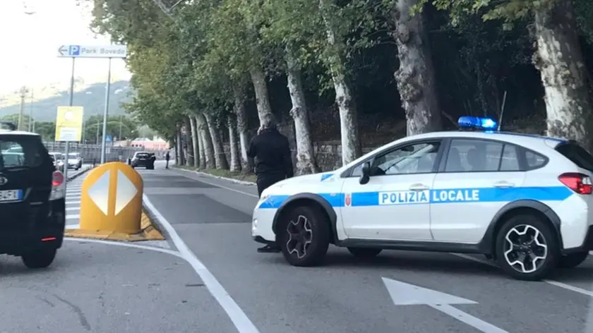 La polizia locale sul posto (Lasorte)