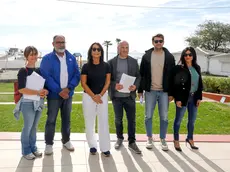 La conferenza stampa sulle concessioni balneari a Marina Julia. Foto Minin