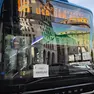 Un autobus con l'omaggio ad Angelina Fabian