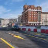 Il cantiere si è spostato al centro del ponte (foto Silvano)