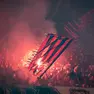 I fumogeni accesi dai tifosi dell'Hajduk durante la sfida contro l'Ajax