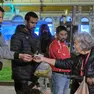 Volontarie delle associazioni impegnate in piazza Libertà Foto Silvano