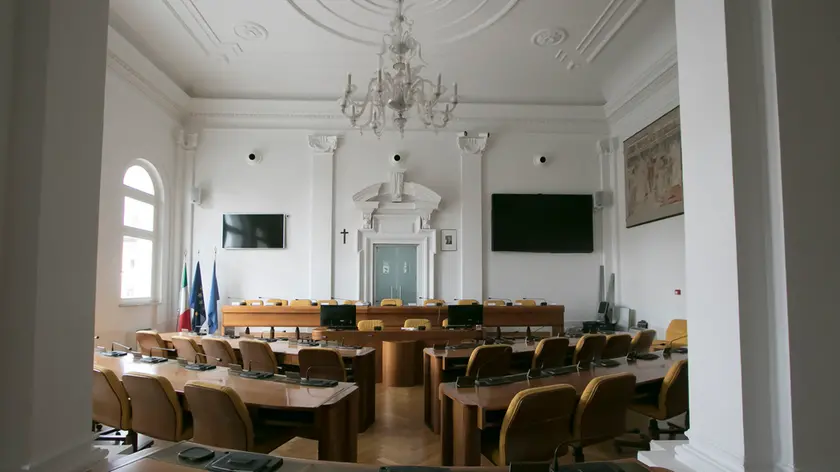 L'interno del Municipio di Monfalcone