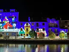 Il porto di Grado illuminato con le installazioni di videomapping a tema natalizio