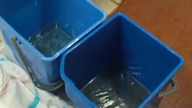 I secchi posizionati nei bagni