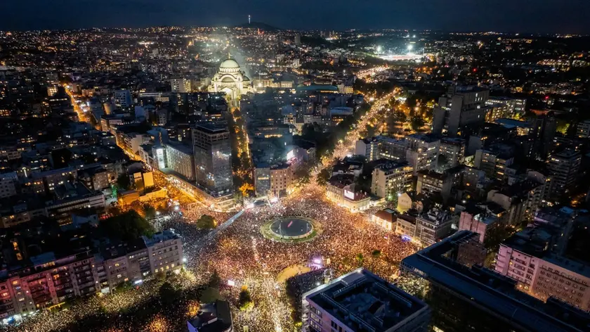 Piazza Slavija (foto Tv N1)