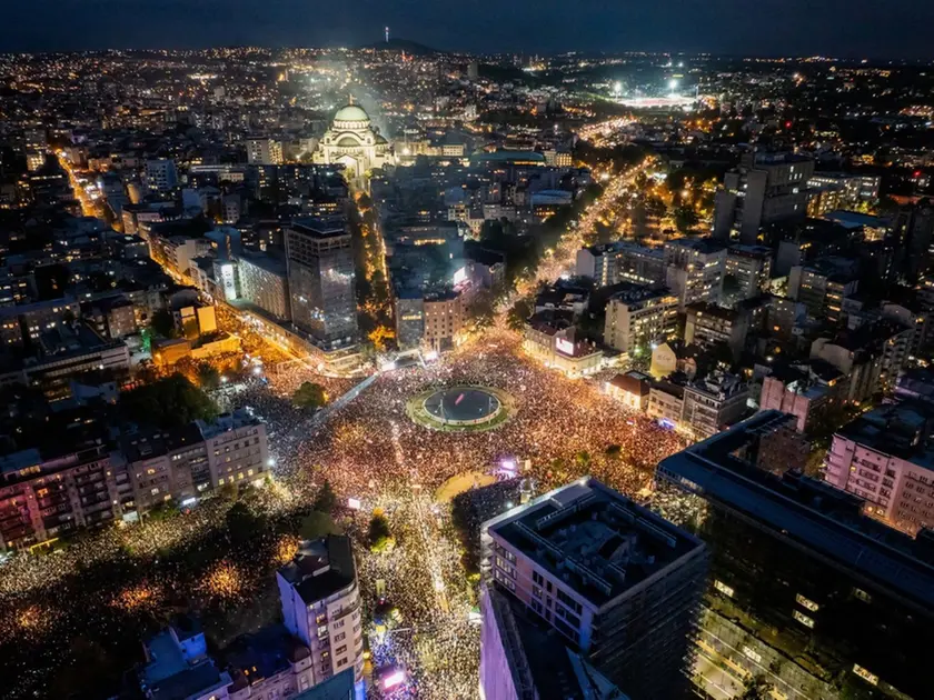 Piazza Slavija (foto Tv N1)
