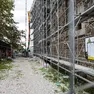 Il cartello del cantiere (foto Tibaldi)