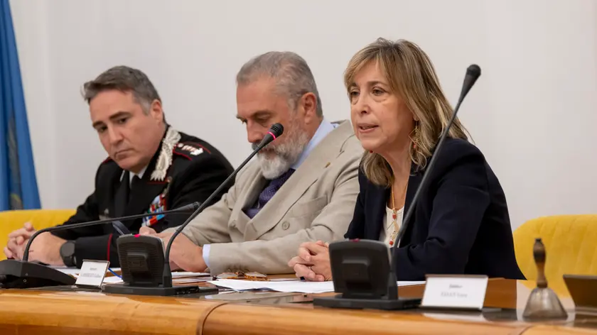 Da sinistra il comandante provinciale del Carabinieri di Gorizia Iervolino il questore Di Ruscio e la prefetta Fedullo. Foto Bonaventura
