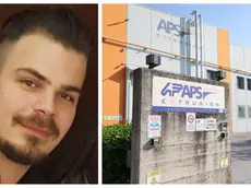 Nicholas Nanut e, a destra lo stabilimento (Foto Bumbaca)