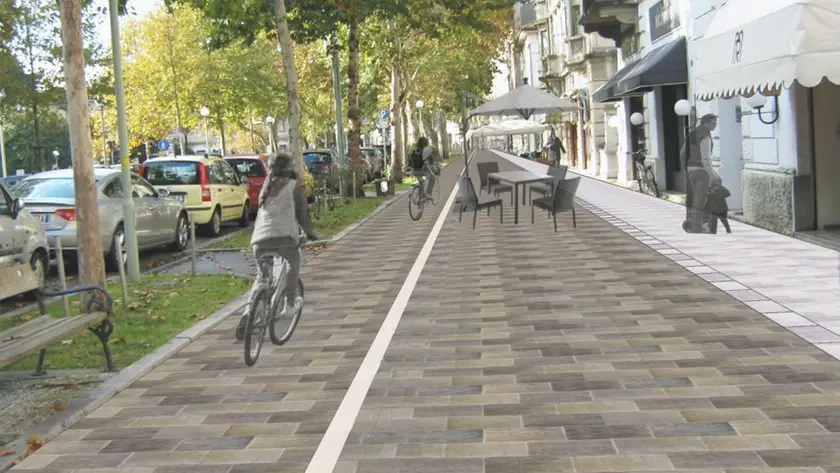 Un rendering di come cambierà Corso Italia
