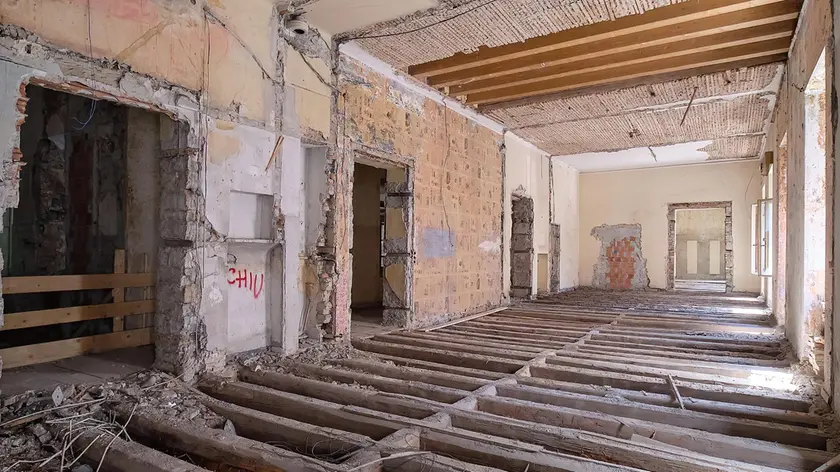 L'interno del Palazzo, ora un cantiere Fotoservizio di Massimo Silvano
