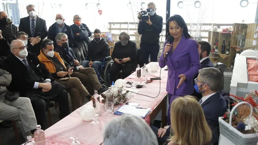 Anna Maria Cisint durante l'incontro a Monfalcone