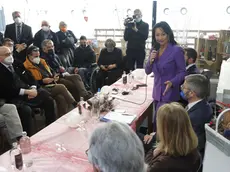 Anna Maria Cisint durante l'incontro a Monfalcone