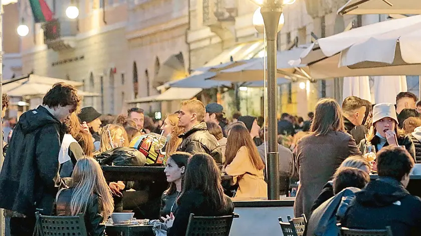 Via Torino, l’area della movida, lo scorso fine settimana a Trieste