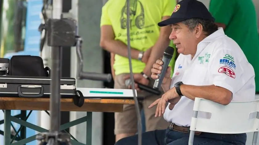 Benedetto Savio, 64 anni, durante un evento motociclistico