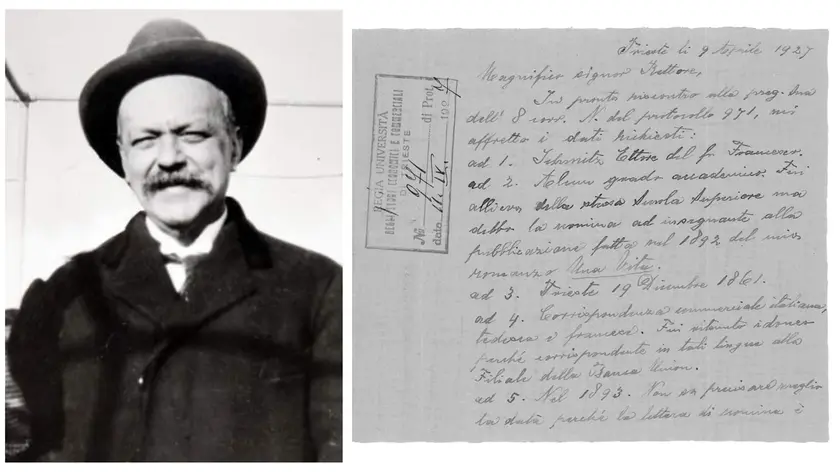 Italo Svevo e un dettaglio della lettera inedita