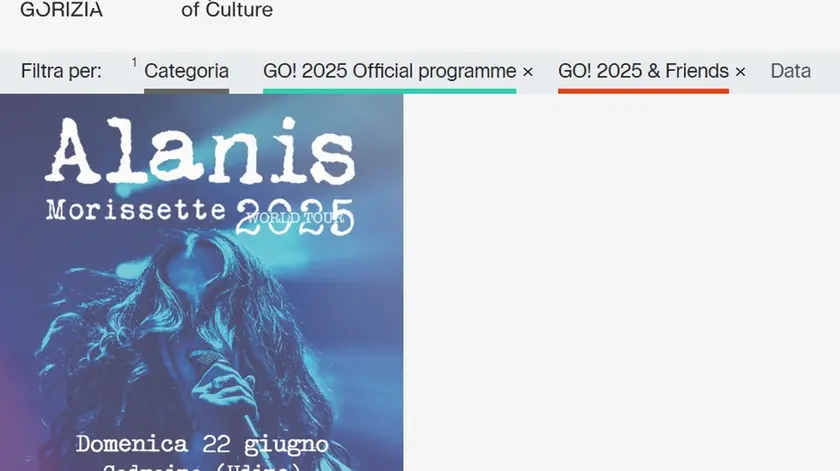 La parte dedicata agli eventi di Go!2025 sul sito ufficiale