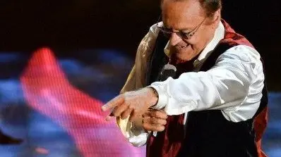 20 Feb 2014, San Remo, Italy --- Renzo Arbore attend the third night of the 64rd Sanremo Song Festival at the Ariston Theatre on February 20, 2014 in Sanremo, Italy. (Photo by Manuel Romano/NurPhoto) --- Image by © Manuel Romano/NurPhoto/NurPhoto/Corbis