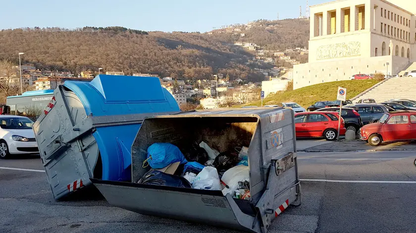 Lasorte Trieste 19/01/17 - Bora, Università, Cassonetti rovesciati